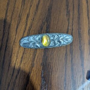 Vintage Seagull Pewter Gemstone Brooch